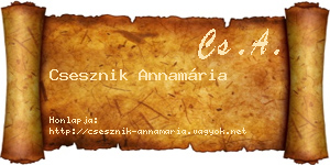 Csesznik Annamária névjegykártya